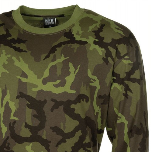 Preview: US shirt, long sleeves, reinforced round neck, reactive print